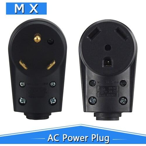 [Nema TT-30R/30P] Heavy Duty 30 Amp RV Replacement Plug, Nema TT-30R/30P 30Amp Trailer Extension Power Cable Conversion Plug