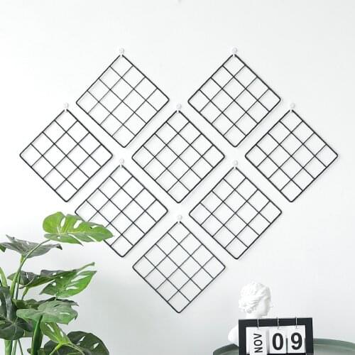 Nordic Style Square Grid Photo Wall Iron Art Ins Mesh Girl Room Dormitory Wall Decoration Iron Frame Clip
