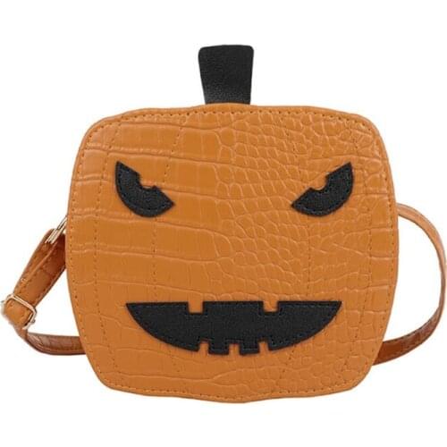 Novelty Pumpkin Crossbody Purses Trick or Treat Shoulder Bag for Women PU Leather Halloween Bags Devil Messenger Bag