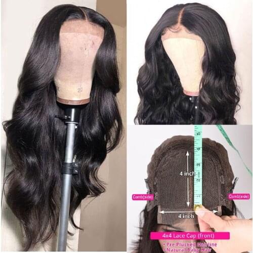 Hairmoda Body Wave Lace Closure Wig Pre Plucked Body Wave Human Hair Wigs 4x4 Lace Closure Wig Brazilian Human Lace Closure Wig