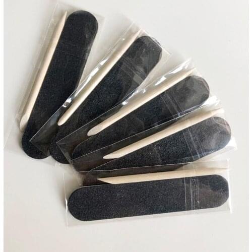 50 pcs black nail file manicure set pedicure kit disposable nail kit hotel nail file nail art tool wood nail file cuticle