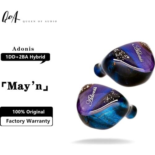 QOA Adonis CNC Resin Wooden Shell In Ear Monitor 10mm DD+2BA Hybrid Driver Unit HIFI Earbud with Detach 2pin Cable DJ Stage IEM
