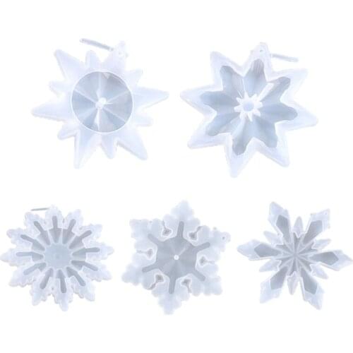 Crystal Epoxy Resin Mold Christmas Ornaments Snowflake Pendant Silicone Mould Dropship