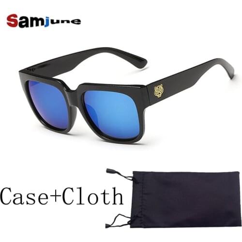 Samjune Brand retro Steampunk frame Square male Sunglasses Men All Black oversized big sun Glasses for men Women sun glasses
