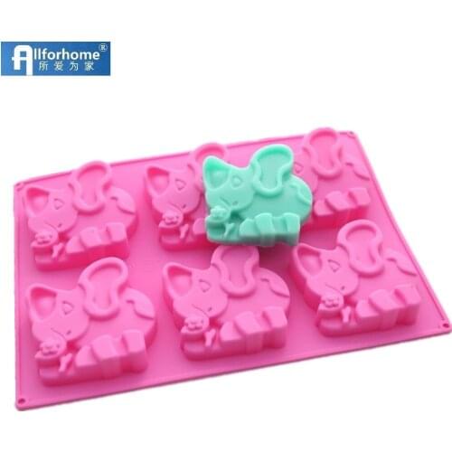 6 Elephant Silicone Cake Baking Tray Cake Pan Cupcake Muffin Cup Soap Mold Craft Art Biscuit Chocolate DIY Mold Mould Bakeware