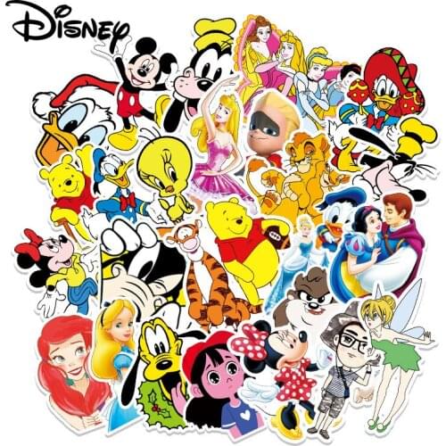 Disney Frozen Mickey Stitch Stella Stickers Toy Disney Princess Waterproof Skateboard Luggage Suitcase Computer Notebook sticker