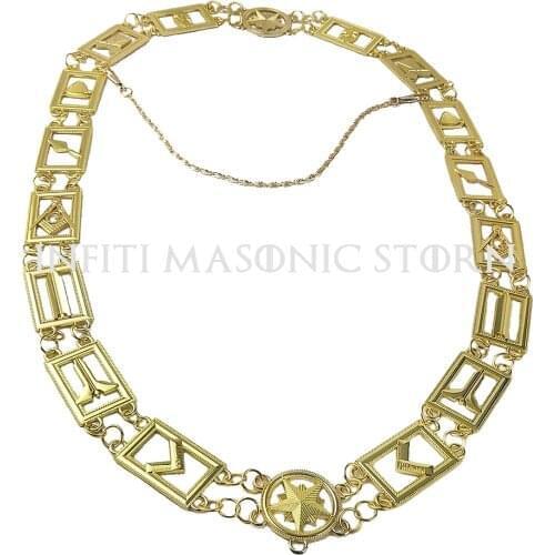 INFINITI Masonic Royal Logo Masonic Master Mason Gold Metal Collar Chain Master Collar Custom Masonic Cottage Blue Official