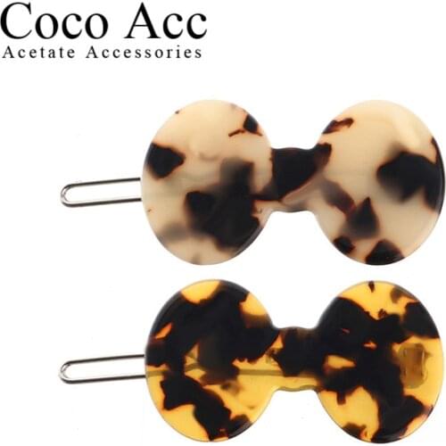 Wholesale fashion fancy design high-end solid tortoise Acetic acid board hairgrips side snap BB clips hairpin ornaments