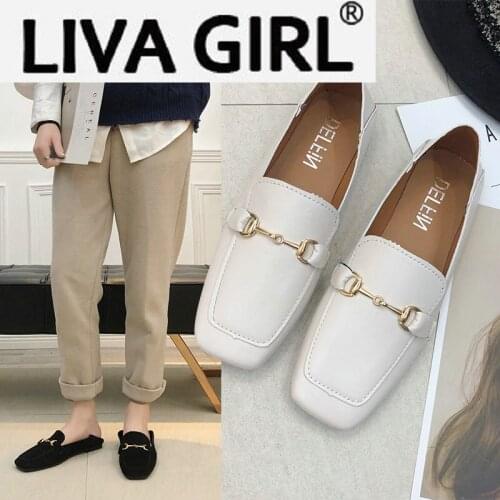 Peas shoes autumn Lok Fu shoes wild flat shallow mouth shoes British wind womens shoes