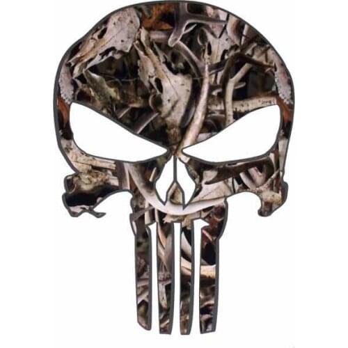 10CM*13.9CM Personality Mossy Oak Real Tree SKULL Window Decal Body Car Sticker 6-0669
