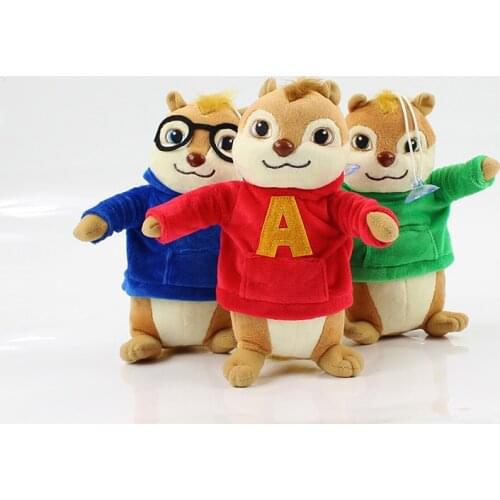 3pcs/lot 20cm Alvin and the Chipmunks Alvin Simon Theodore plush pedant cartoon doll toy Hot Movie soft stuffed mouse plush