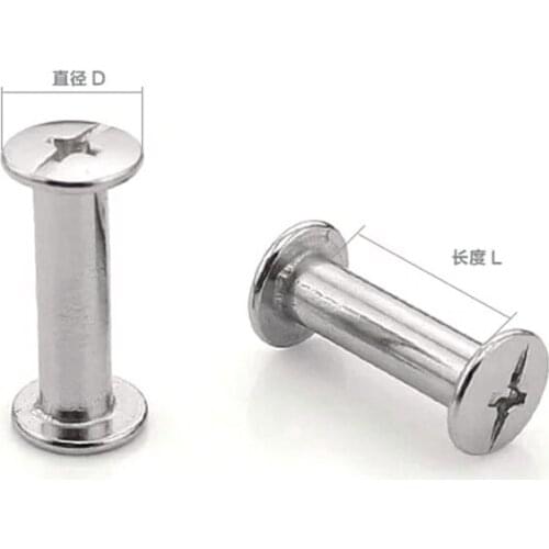 30sets Plating nickel screw ledger. Suitcase screw.Lash rivet.Photo album docking screw.The menu.6-100 - mm long