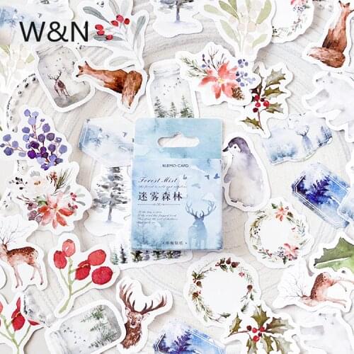 46 pcs/box Winter forest decoration stickers DIY decoration Cartoon Stickers Diary Sticker Scrapbook Kawaii Stationery Stickers