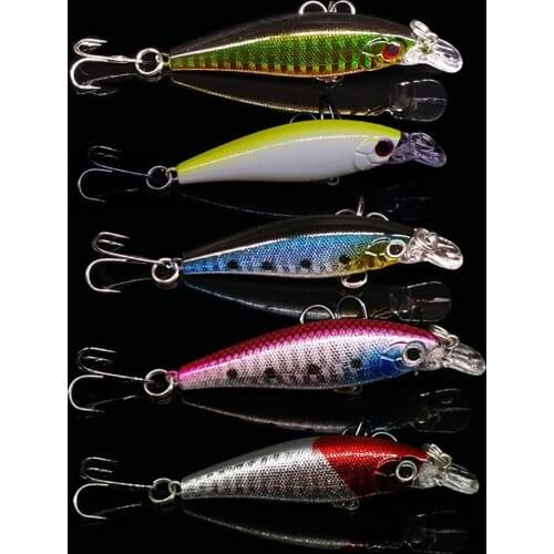 6.6g 8g Hard Bait Minnow Fishing lures Baits Bass Fresh Salt water treble hooks Tackle Lure 3D Eyes Crankbait Artificial Japan