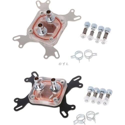 Water Cooling Block For Computer CPU Water Cooler 50mm Transparent Cover Cooling Block For AMD Intel