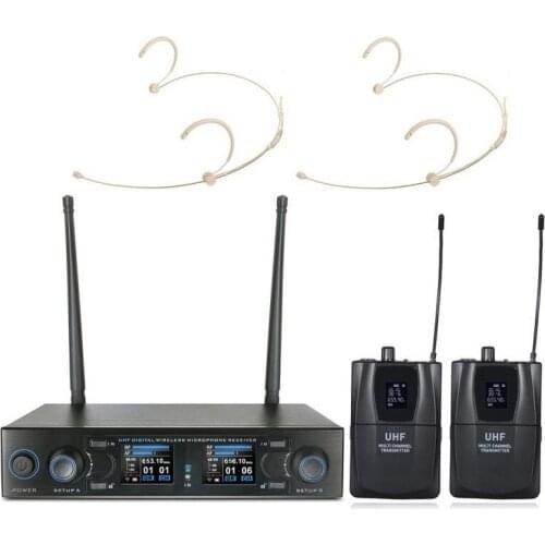 Bolymic Dual Beige Headset Wireless Microphone Systems Professional Condenser Microphone For Samson Wireless System