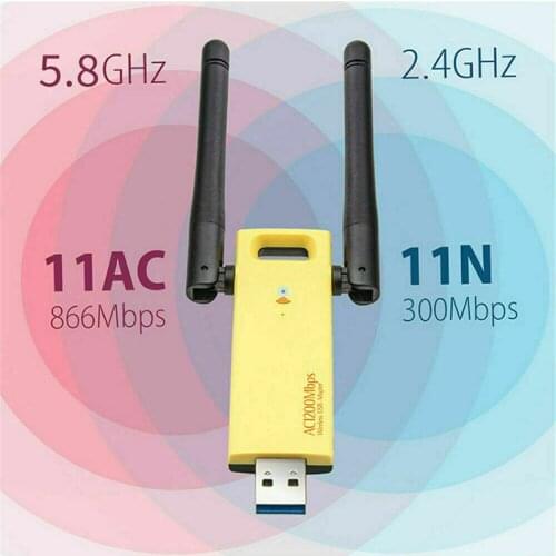 Comfast USB 3.0 Wireless Wifi Adapter Dual Band 2.4+5 GHz 150 -1200 Mbps 802.11AC 802.11 A/b/n/g/ac With 2*5dbi Wi Fi Antennas
