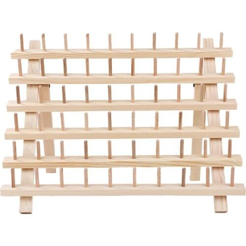 Wooden Thread Rack Wall-mounted Folding Wire Storage Box 60-Thread Tapered Embroidery Machine Multi-layer Sewing Storage Rack