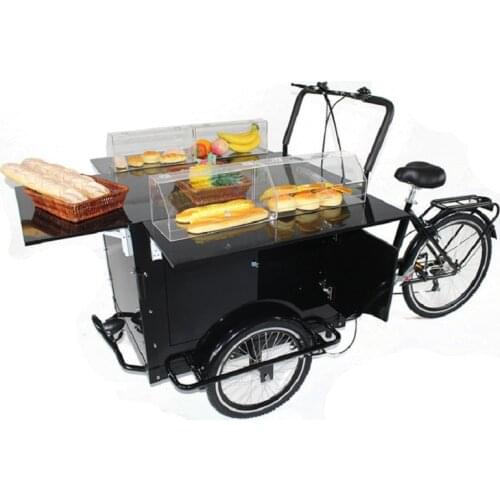Europe Mobile Adult Tricycle Electric Cargo Bike for Sale Coffee Fruit Bread on The Street Drop Shipping