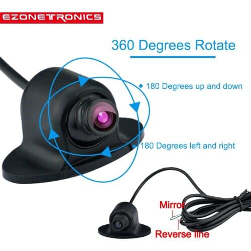 HD CCD Car Front Rear View Camera with No Drill Adjustable Camera Lens 120 Horizontal Degree Night Vision Waterproof Guide Line