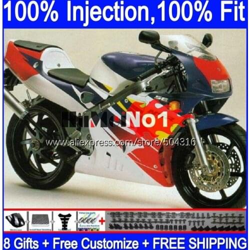 Injection For HONDA NSR250R MC21 PGM3 1990 1991 1992 1993 132MC.65 NSR250 NSR 250 R RR NSR 250R white blue 90 91 92 93 Fairing