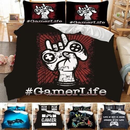 HD Digital Print Game handle Bedding Sets Duvet Cover+ Pillowcase 2/3pcs Queen bed set US/AU/EU size for children or young man