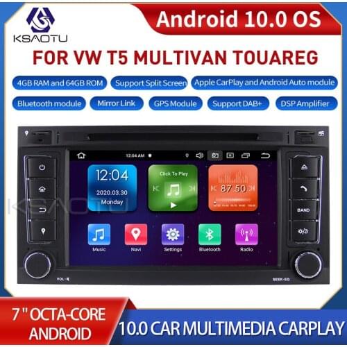 KSAOTU 7056 7" 8-Core Android 10.0 Car Stereo Carplay DSP DAB+ GPS WiFi USB DVB-T 4G TPMS Canbus OBD2 For VW T5 MULTIVAN TOUAREG