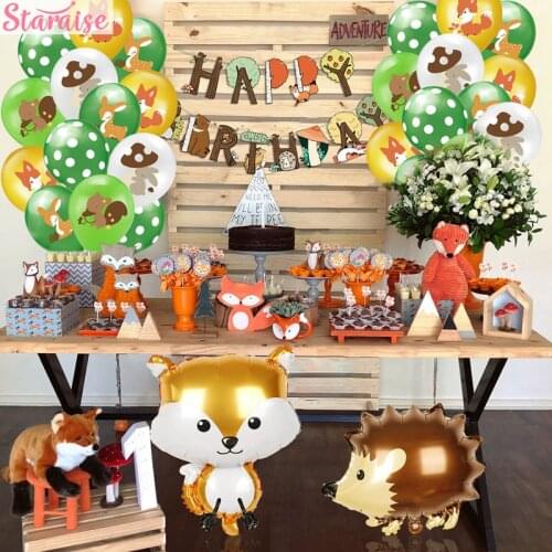 Staraise Animal Woodland Party Birthday Party Latex Balloons Decoration Safari Jungle Party Supplies Kids Birthday Baby Shower