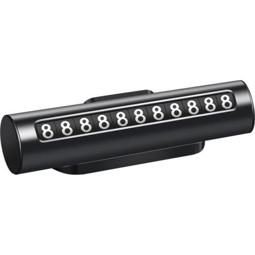 Metal Car Temporary Parking Card Rotatable Number Hidden Double Sided Car Sticker Car Styling Parking Phone Number Plate