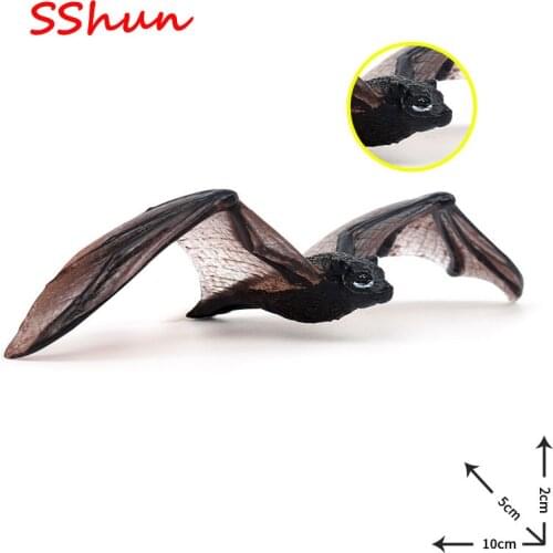 10*5*2CM simulation wild animal model toy flying animal bat flying fox model children cognitive decoration