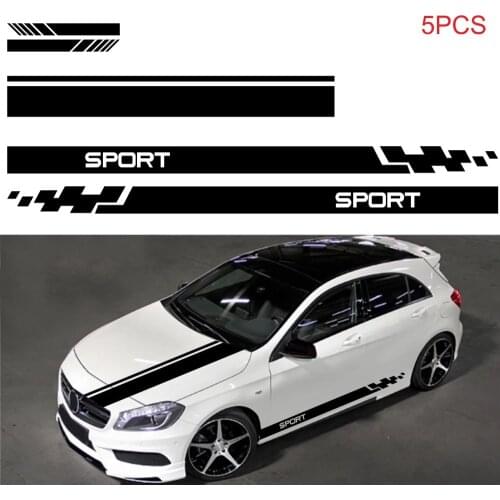Fashion Sports Racing Stripe Car Sticker Decoration Fun Side Door Line Vinyl Car Sticker Hood Rear View Mirror Auto Accessories