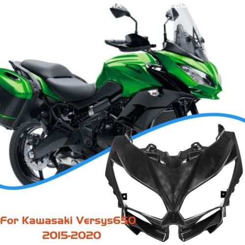 Motorcycle Front Head Neck Upper Headlight Cover Fairing Cowl Nose For Kawasaki Versys650 Versys 650 2015-2020 2019 Unpainted