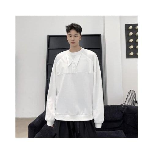 Spring new style dark hair stylist personality shirt collar Patchwork Hoodie Korean version of mens loose casual jacket fashion