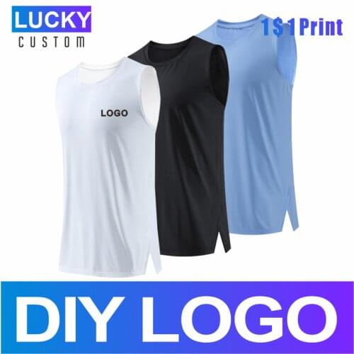 Mens Casual Sports Vest Custom Printing Batch Embroidery Company Logo Gym Clothes Running Top 4xl