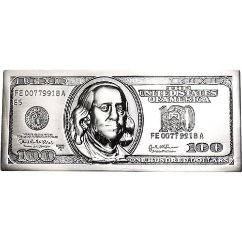 Mens Belt Buckle 100 Dollar Bill Money Belt Buckle for Men Handmade Homemade Belt Accessories DIY Western Cowboy Rock Style