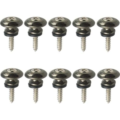 10Pcs Strap Lock Security Lock End Buttons for Acoustic Electric Bass Guitar Ukulele
