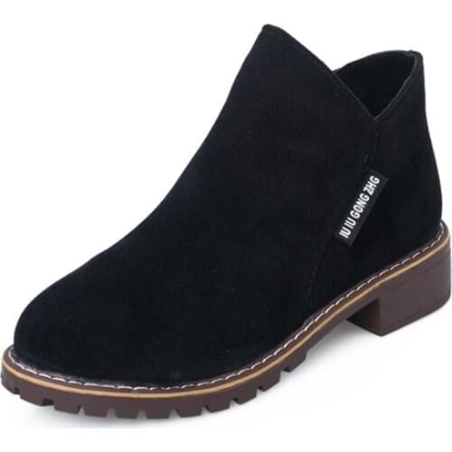 2019 New Fashion Women New Boots Autumn Winter Boots Classic Zipper Snow Ankle Boots Winter Suede Warm Fur Plush Women Shoes