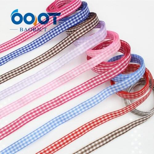OOOT BAORICT 1762218,lattice grosgrain Ribbon,10MM ,20 yards The tape for Sewing ,DIY Headdress Accessories Handmade material