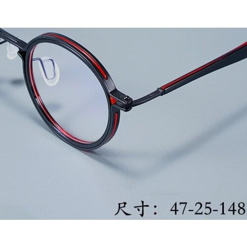 Limited edition Vintage Ultralight titanium-acetate eyeglass frame precision type retro round Eyewear women man original quality