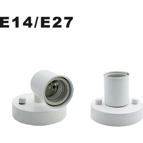 E27 Lamp Holder 180 Degree Steerable E14 Ceiling Plate Iron Pendant Light Base High Temperature Resistant Ceramic Screw For Bulb