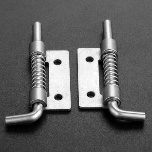 1Pc Stainless Steel Spring Barrel Bolt Latch Hinge Industrial Cabinet Welding Distribution Cabinet Spring Bolt Hinges 53*18mm