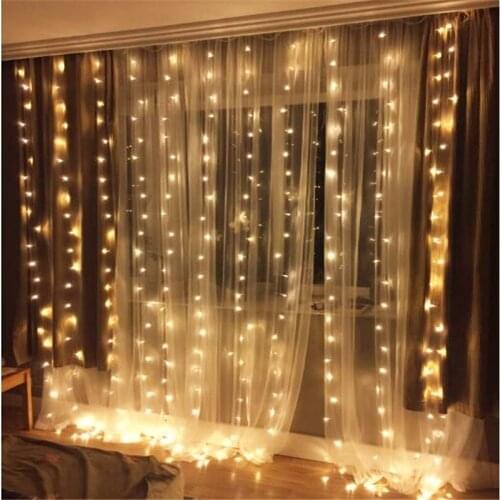 3*2M 180LED Home Outdoor Holiday Christmas Decorative Wedding Living room String Fairy Curtain Garlands Strip Party Lights