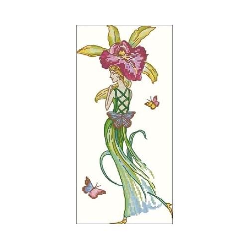 -RTO M70006 Bow Flower Fairy Counted Cross Stitch 11CT 14CT 18CT Cross Stitch Kits Embroidery Needlework Sets
