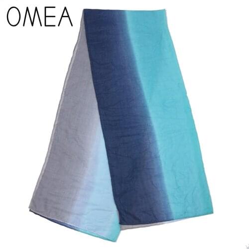 OMEA Gradient Color Silk Scarf Women Shawl Striped Holiday Poncho royal Blue Infinity Scarf autumn cotton Hijab scarf chiffon