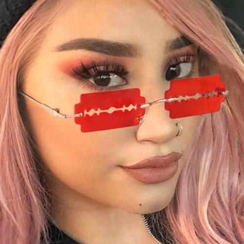 2020 New Hollow Lens Sunglasses Women Men Vintage Rimless Sun Glasses Small Frames Steampunk Shade Brand Designer Eyewear UV400