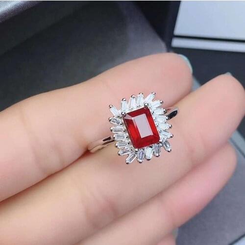 Natural And Real Ruby Ring Silver 925 Woman ring for charm luxury Ring designer ruby finger ring women fine Jewelry