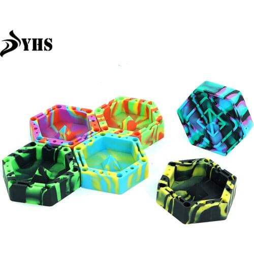 Luminous Creative Silicone Ashtrays Light Ashtray New Unbreakable Decorative Tray Colorful Holder for Outside Indoor Home