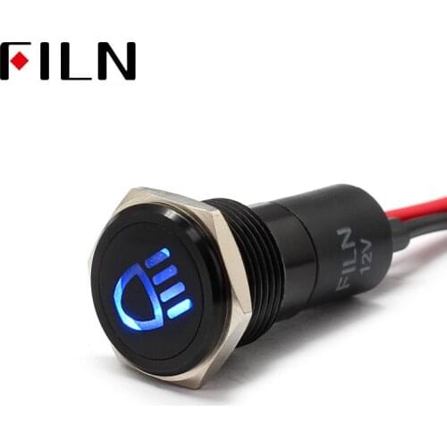 16mm Waterproof Lamp FILN 12V LED Car Boat High beam marking LED Warning Dashboard Signal Lights Instrument Pilot light