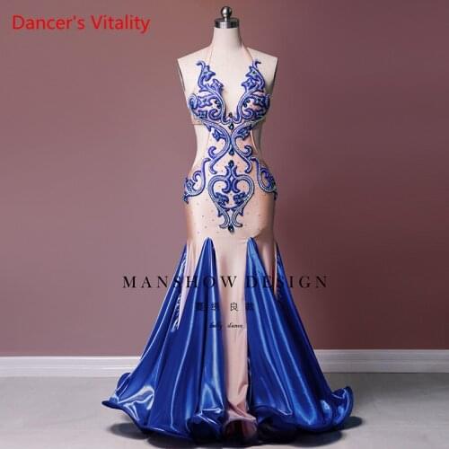 High-End Custom New Belly Dance Suit Sexy Luxurious Diamond Skirt Conservative Cover Belly Was Thin Summer