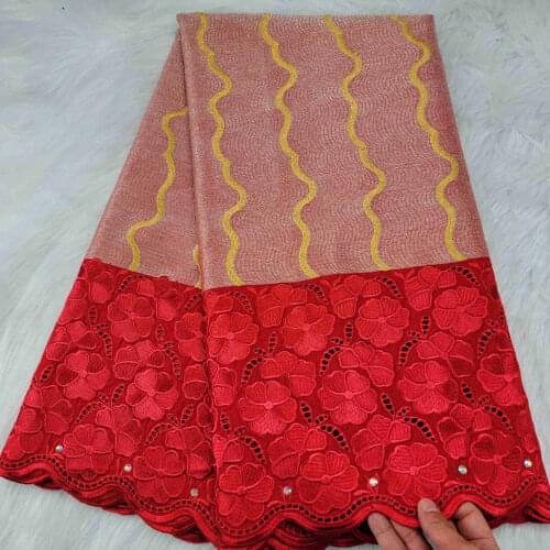 High Quality Embroidered Voile Lace Newest African Swiss Lace Soft Egyptian Cotton 100% Nigerian Inspired Fabric Smooth 5 Yards
